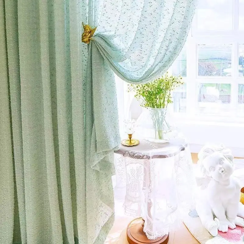 

Forest Natural French Luxury Curtains for Living Room Bedroom Light-impermeable Bay Window Balcony Small Fragrant Gauze