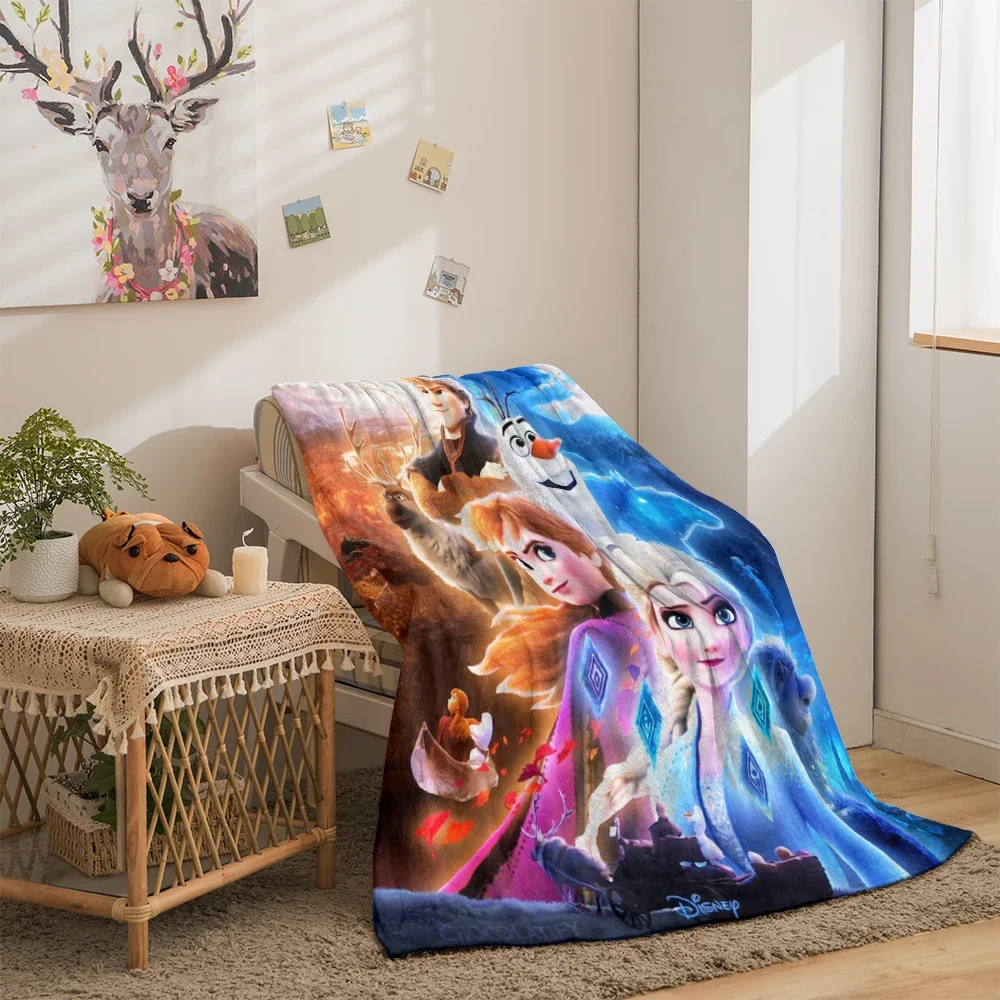 Frozen Elsa Princess Lovely HD Printed Flannel Thin Blanket.Four Season Blanket.for Sofa,beds,living Rooms,travel Blanket Gifts 6