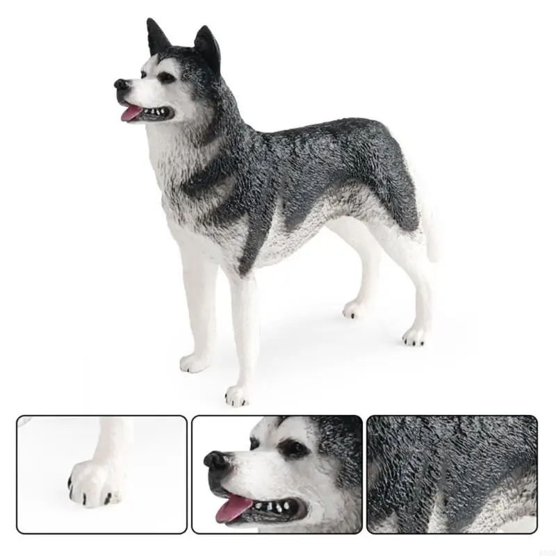 090B Plastic Cute Dog Model Eye Catching Dog Figures Model Handicrafts for Office Desk Landscape DIY Decorative Supplies
