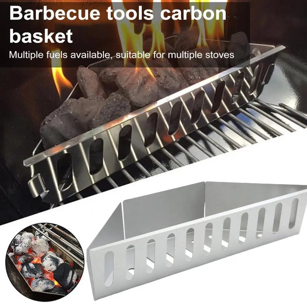 2 Pcs Stainless Steel Charcoal Basket Holder 2