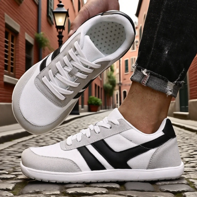 Men Wide Barefoot Shoes Minimalist Breathable Comfortable Trail Walking Shoe Fashionable Lightweight Slip on Soft Man Sneakers