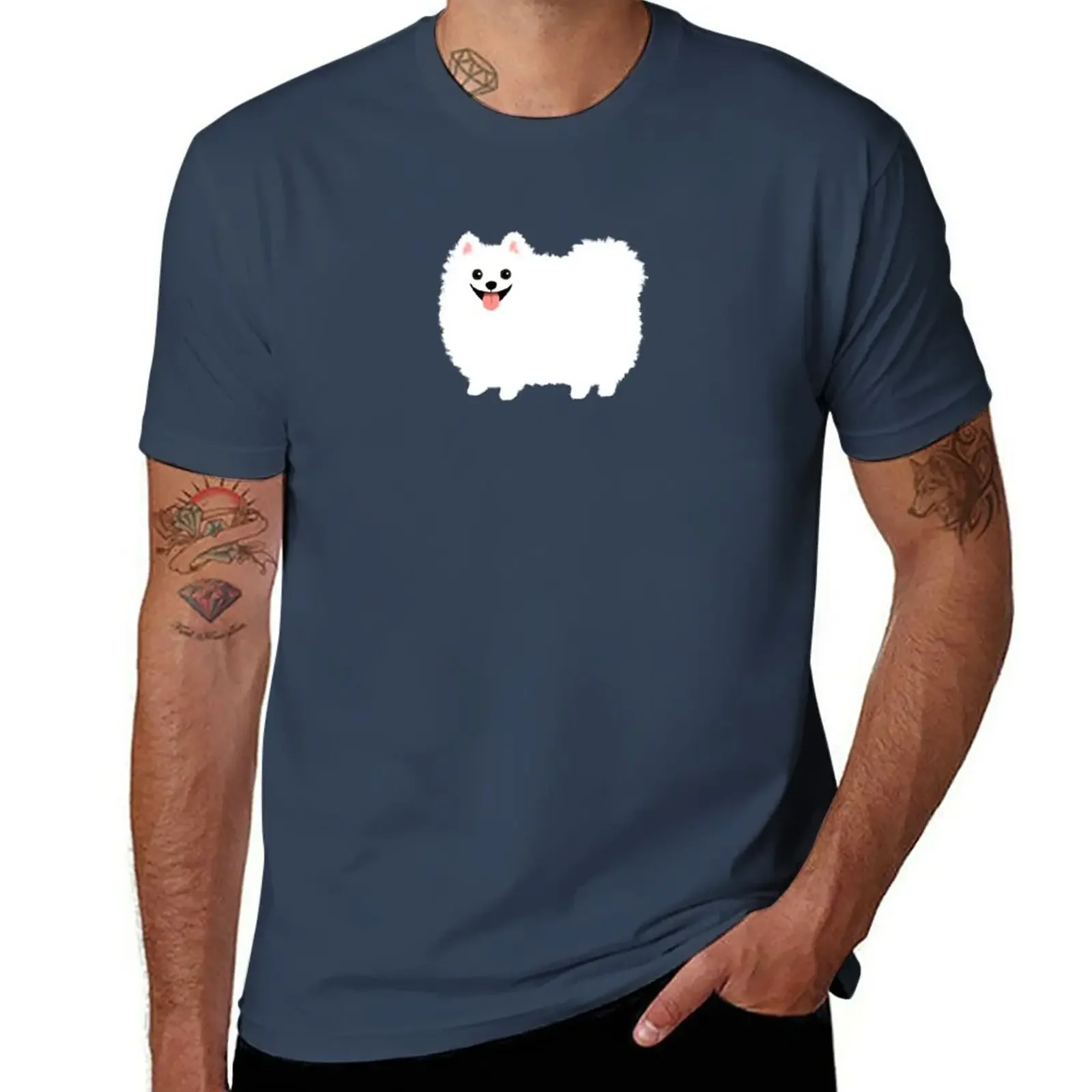 Fluffy White Pomeranian T-Shirt sweat customizeds boys animal print mens graphic t-shirts funny