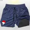 Anime Men's Sport Shorts Cool Sportswear Double-Deck Running Shorts Summer 2 In 1 Bottoms Fitness Training Jogging Short Pants 1