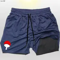Anime Men's Sport Shorts Cool Sportswear Double-Deck Running Shorts Summer 2 In 1 Bottoms Fitness Training Jogging Short Pants 1
