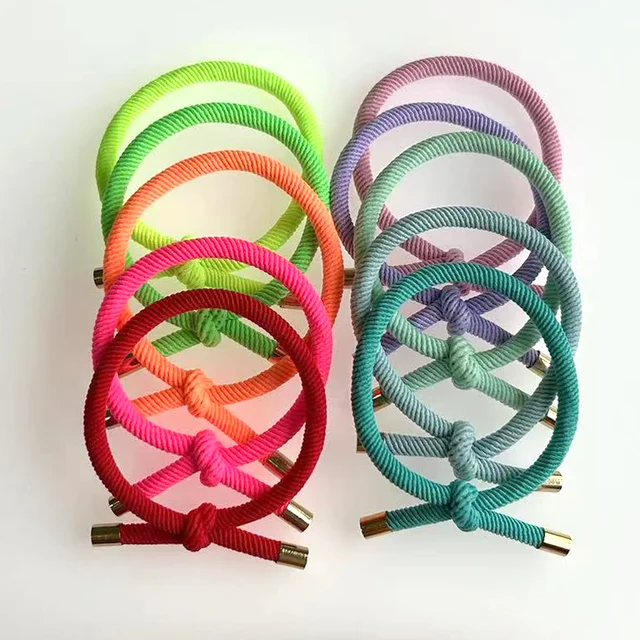 20PCS Stylish Women Elastic Hair Rubber Bands Bracelet Weaving Nylon Hairband For DIY Making Hair Tie Bracelet Accessories 1