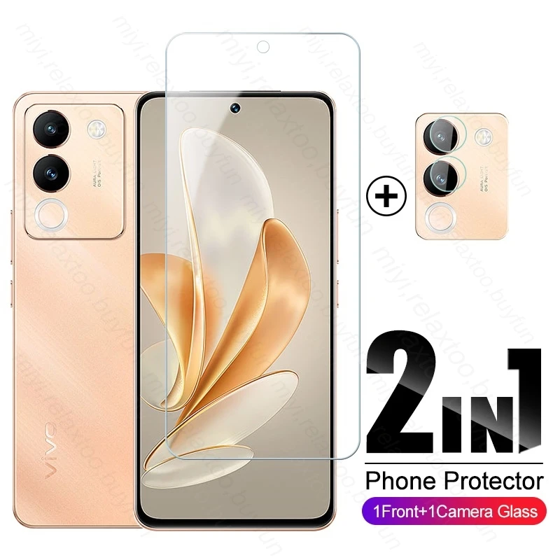 

VivoV29e 5G Glass 2 в 1 HD закаленное стекло для Vivo V29e V 29e Φ V2304 6,67 "Защита для объектива камеры телефона защитная пленка защитная крышка