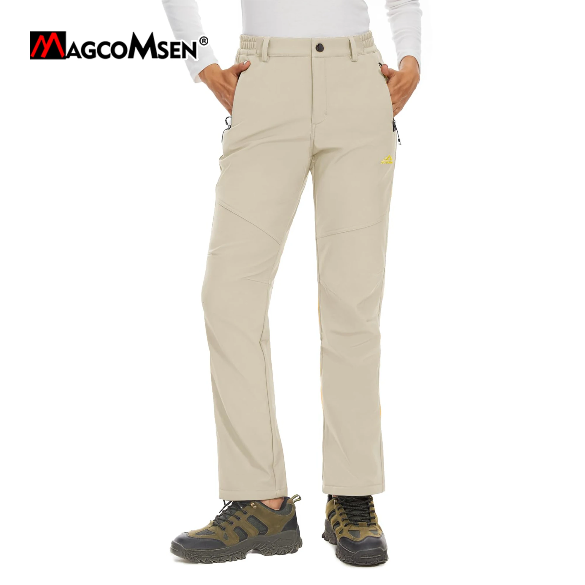 Women's Fleece Lined Softshell Pants Water-resistant Hiking Pants –  MAGCOMSEN