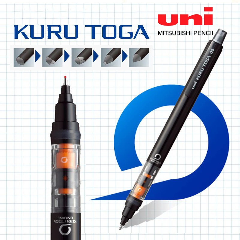 Uni kuru toga Druck bleistift M5-452 Zeichenstift 0,5mm niedriger Schwerpunkt automatische Rotation Schul bedarf Briefpapier