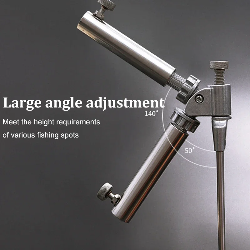 Stainless Steel Fishing Rod Bracket 360 Degree Free Adjustable Multi-Directional Gun Turret Frame Support Rack Ground Insertion