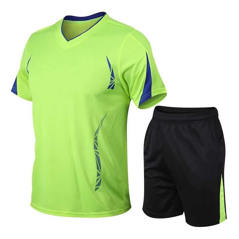 Men's Badminton Outfit Set Quick-Dry Short Sleeve T-Shirt Summer Sports Suit Loose-fit Running Clothes badminton t shirt sports wear set