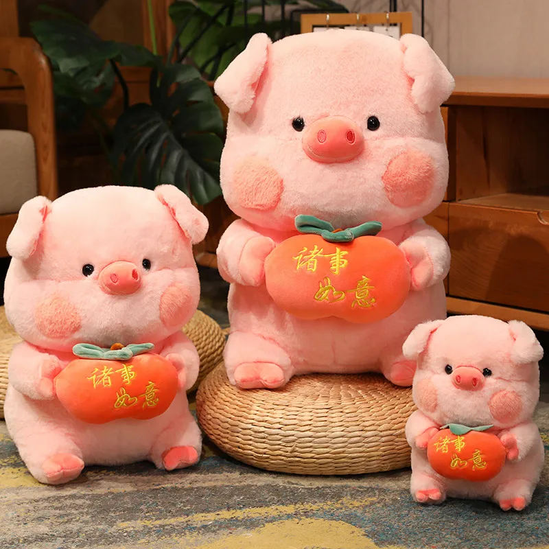 

Kawaii Pink Pig Hug Peanut Plush Toy Cartoon Stuffed Animals Fruits Persimmon Piggy Plushies Throw Pillow Doll Soft Kids Toys