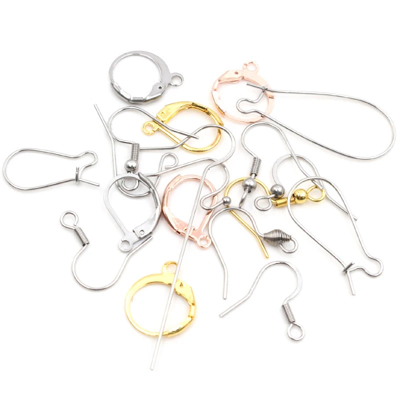 Gold Stainless Steel Hypoallergenic Earring Hooks Fish Earwire Earrings  Clasps Earring Wires For Jewelry Making