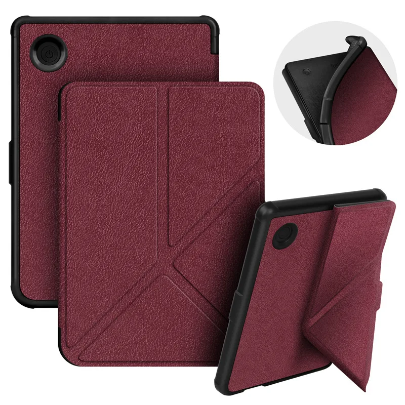 Enhanced Leather Smart Case with Auto Sleep for 6 E-Readers, TPU Back