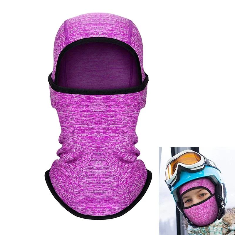 Girls Balaclava Fleece Windproof Ski Face Mask Cover Boys Snowboard Cycling Hiking Scarf Children Kids Skiing Helmet Liner Hood