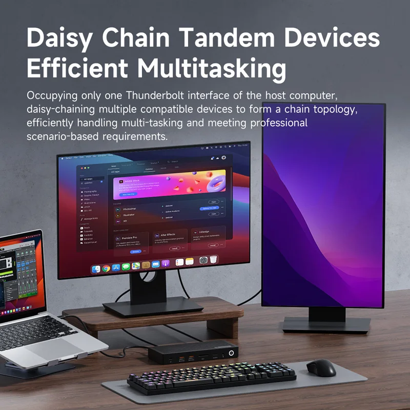 Hagibis Thunderbolt 4 Hub with Dual Monitor 8K/4K Display Dock 40Gbps Docking Station Thunderbolt Certified for Macbook Windows