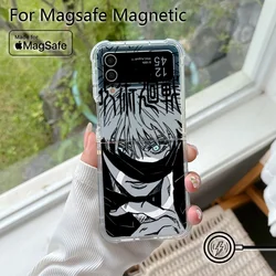 Jujutsu Kaisen Magnetic Transparent Phone Case - Soft Back Cover - Samsung Z Flip4 5G (ZDCX - 210ZD33079A1)