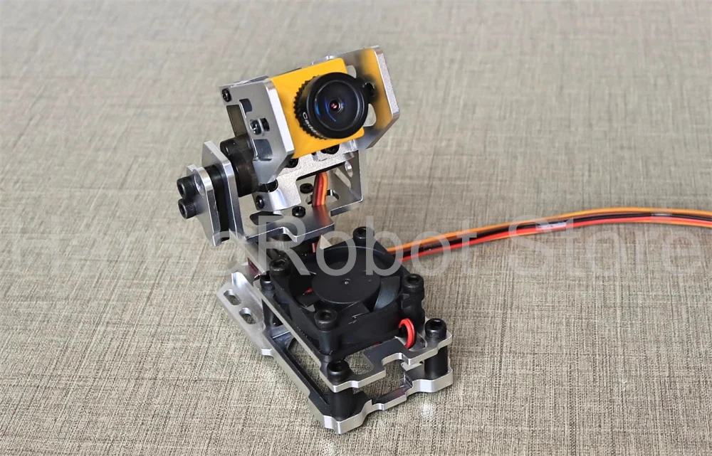 DC 4.8-5V Air Unit Aerial Camera Gimbal Bracket FPV Drone Head Tracker Dual Axle 9G Servo PTZ Support with 5V Fan Radiator