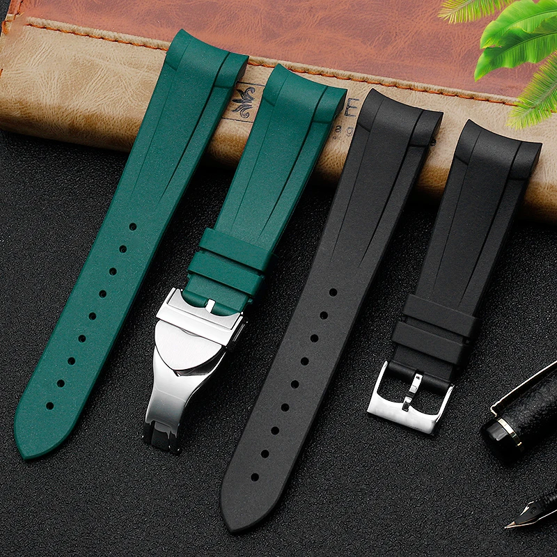Cinturino In Caucciù Naturale Da 20 Mm 22 Mm Adatto Per Bracciali Con Cinturino Tudor Black Bay 1958 GMT Con Estremà Curva Silione Nero Blu Rosso  1511
