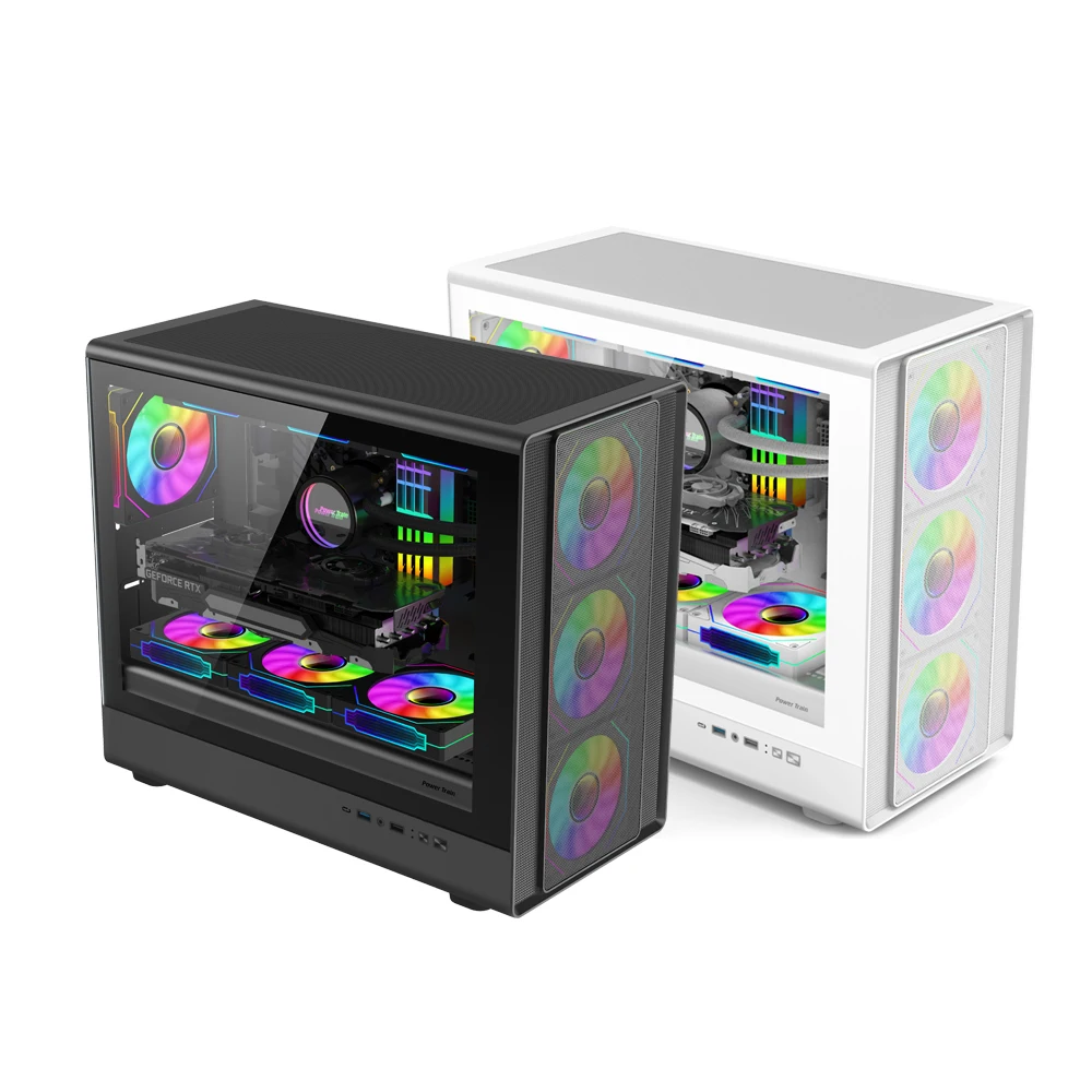 Power Train N1 MATX ITX Case Glass Side Transparent Host Shell Desktop Computer 360 Water-Cooled Mesh ventilation PC Casings