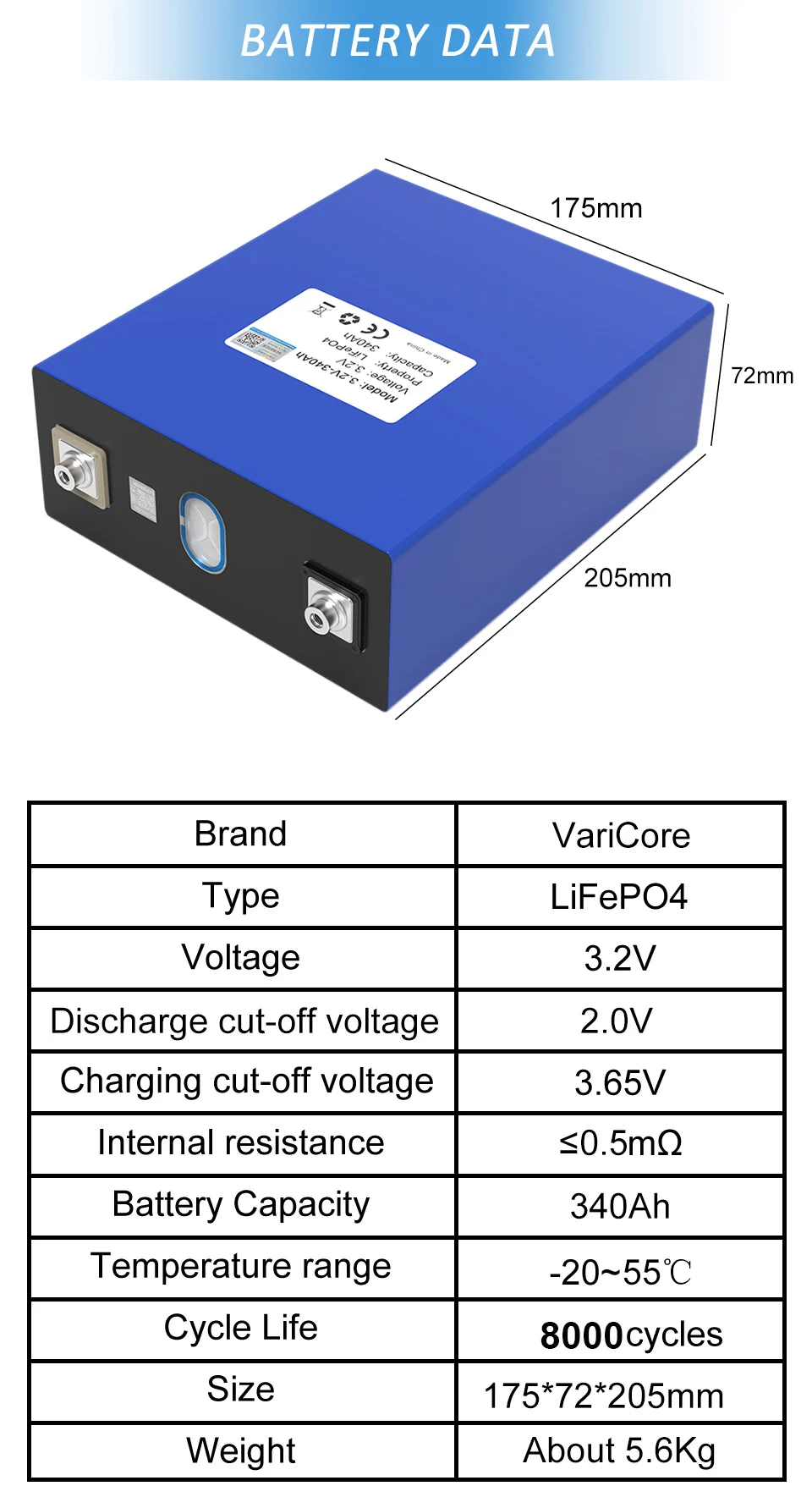 3.2V LiFePO4 Battery 320AH 280ah 200ah 150ah 105ah 340ah DIY 12v 24V Automotive