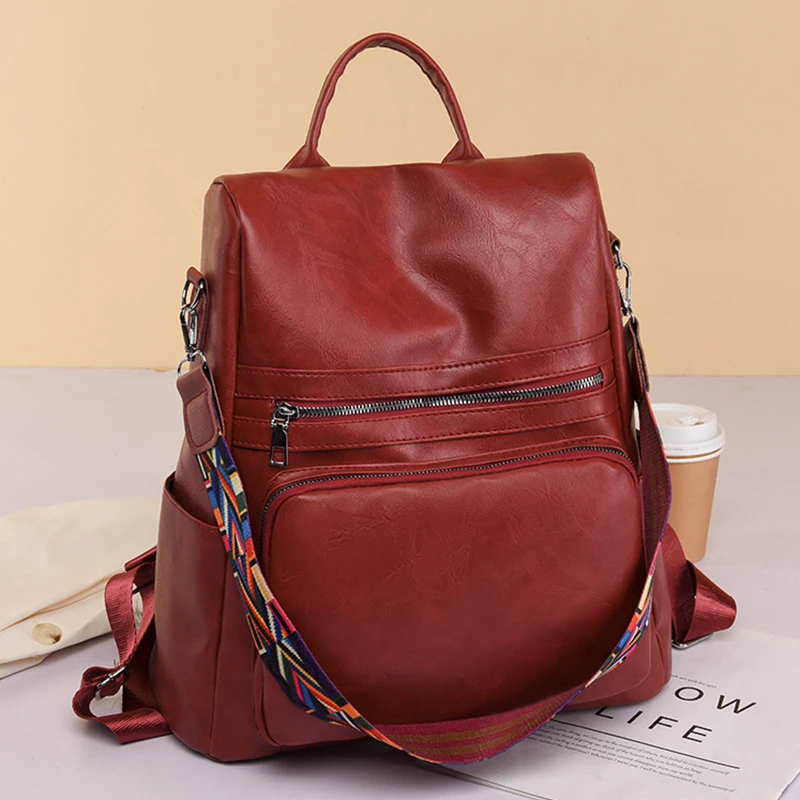 2022 New Designer Backpack Women High Quality Leather Backpack School Bags for Teenagers Girls