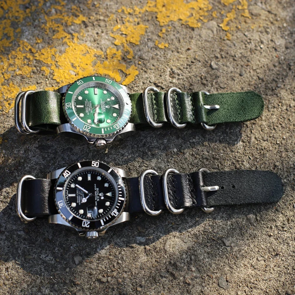 Premium Leather Watch Strap - Adjustable Replacement Band