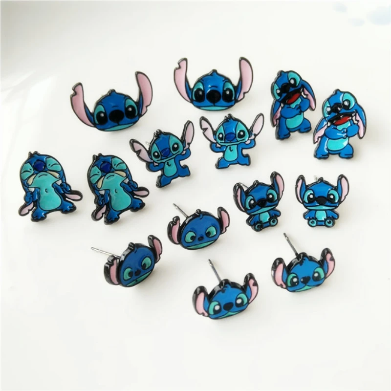 Disney Lilo & Stitch Boucles d'oreilles à tige – Fleur et Stitch