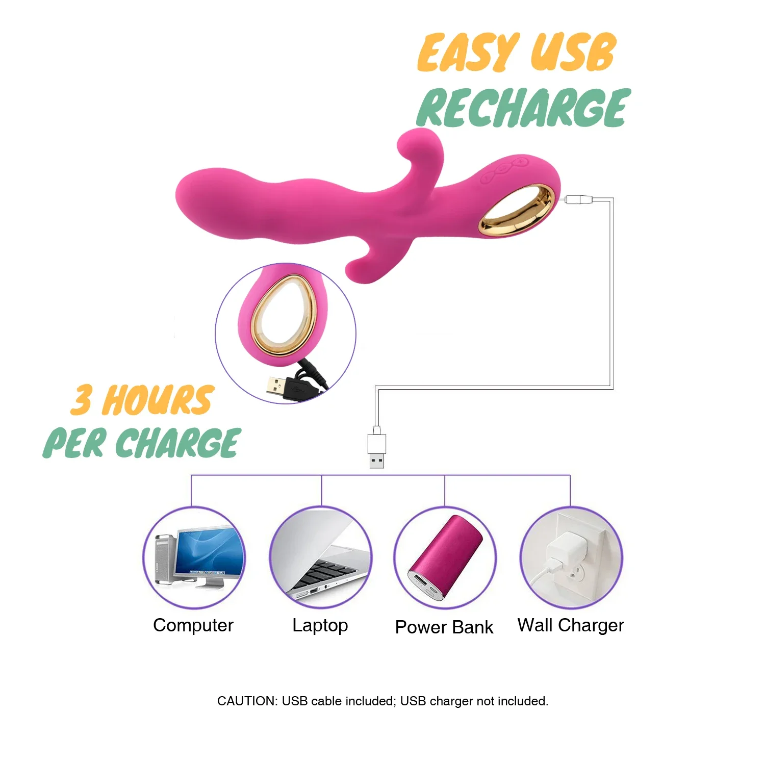 Three Head Vibration G Spot Clit Clitoris Stimulator Massager Female Powerful Masturbator Dildo Vibrating Sex Toys for Woman