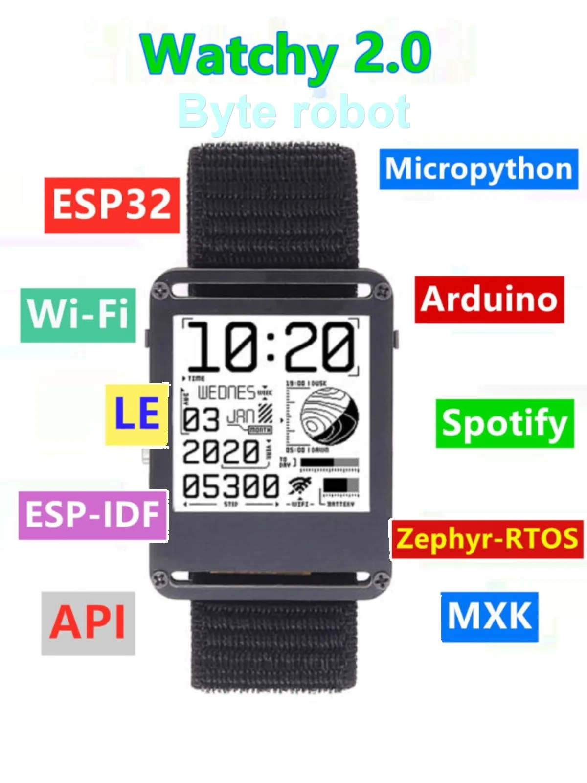 ESP32 Open Source Watchy V2.0 Gift E ink Display Smart Watch For Arduino Robot DIY Kit Connect With Bluetooth And Wifi Robot Kit robot diy kit