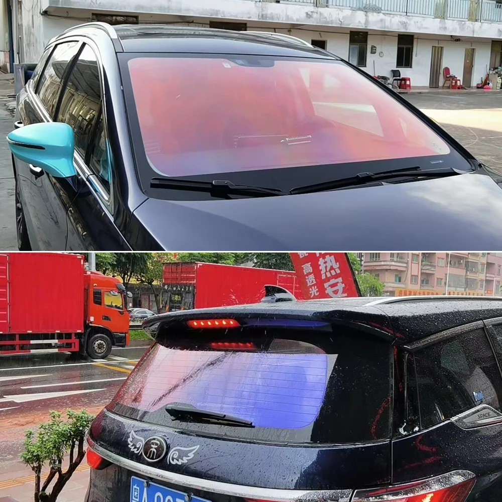 1Mx10MSunsetRedChameleonVLT82WindscreenFoilsCarFrontWindow