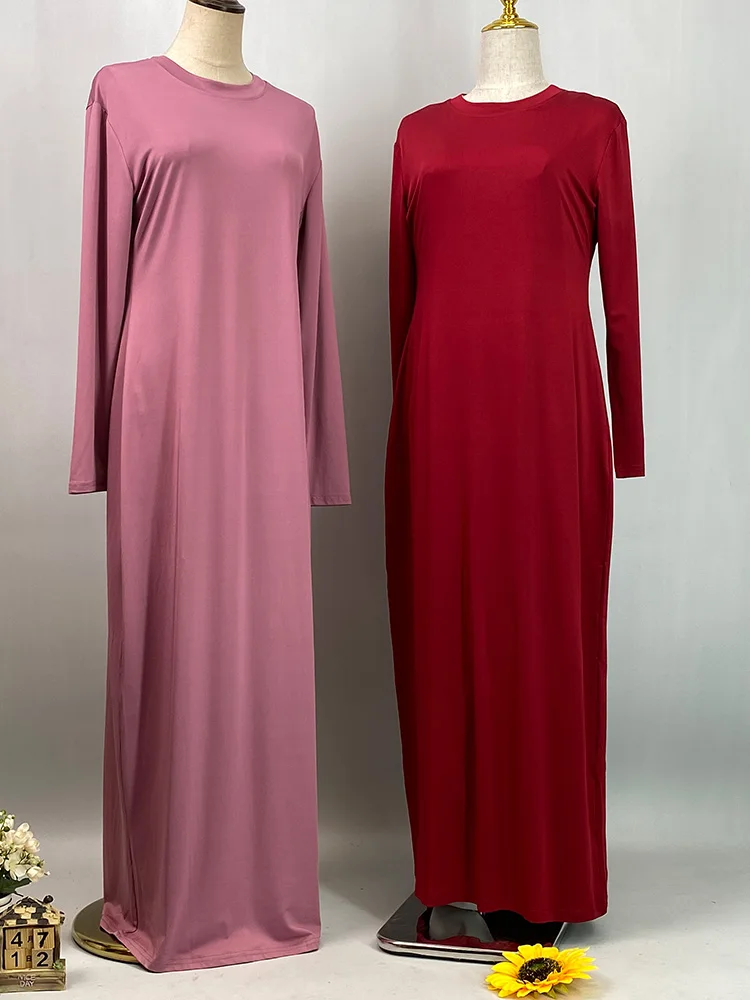 Summer Skirt For Ladies New Inner Dress Muslim Casual Dress For Women  Clothing Islamic Abaya Long Sleeve Maxi Slim Inner Dress - AliExpress  200000345