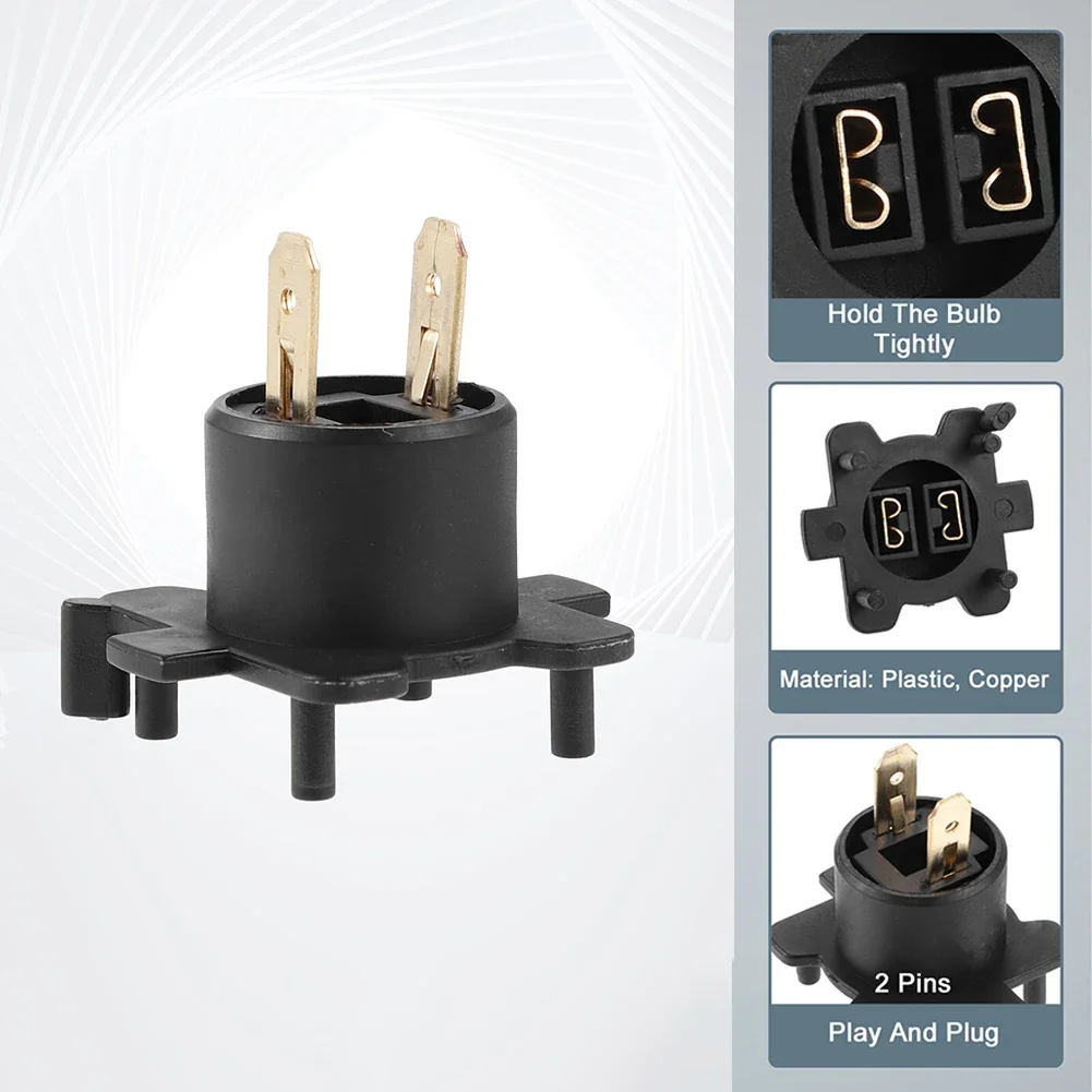 

1pc Headlight Bulb Socket Holder Socket Adapter Black Plastic + Metal 38x37x33mm 90075-99140 For Lexus ES300 ES330 2002-2004