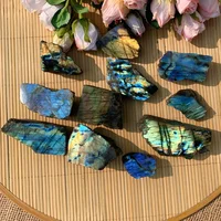 Dalles de Labradorite bleue 50g/100g/200g, pierres brutes, bijoux labradorite, bricolage, cadeau en cristal, tranche de pierre polie Big Flash, cadeau idéal 3