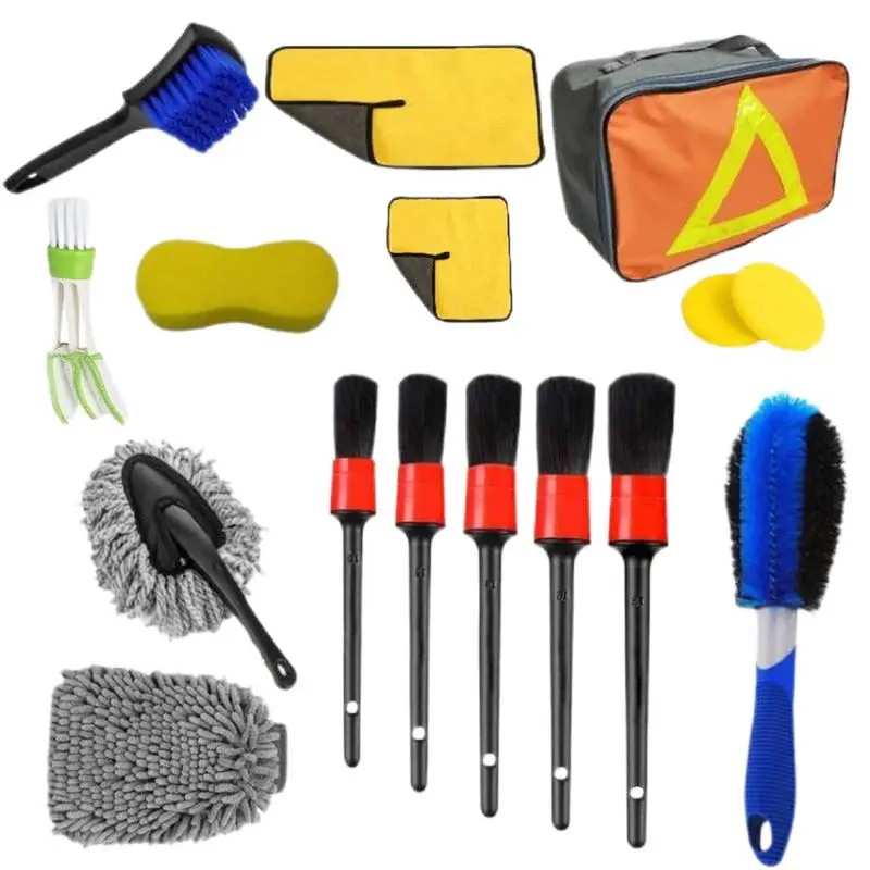 

22 Pieces Cleaning Tool Kit For Car Wheel Tire Cleaning Tools Cleaning Supplies With Detailing Brushes For Interior & Exterior