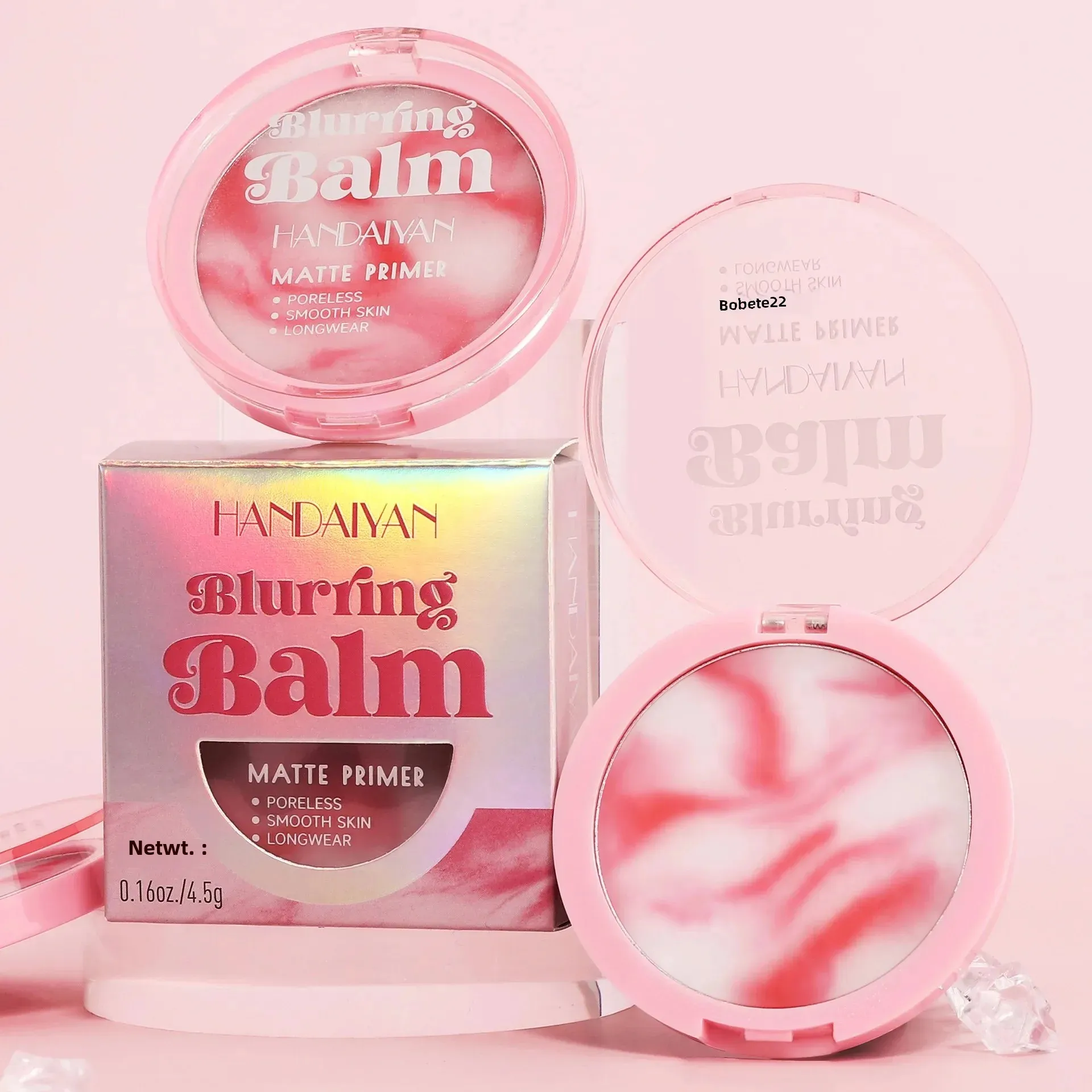 Waterproof Light Mist No-Powder Matte Concealer - Oil Control Brightening Complexion Setting Powder with Powder Puff for Makeup