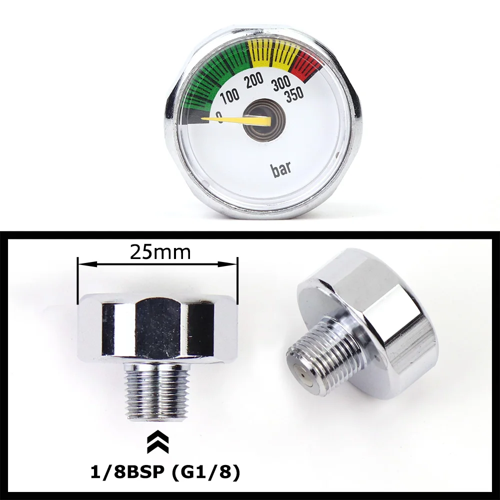 Air Mini Micro Pressure Gauge Manometre Manometer | Thread 1/8BSP(G1/8) 1/8NPT M10 M8 | 30PSI 300PSI 5000PSI 6000PSI 350BAR