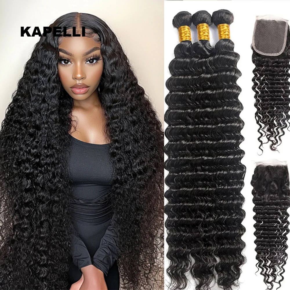 Human Hair Bundles Burmese Curly Hair Bundles with Closure 4x4 13x4 Frontal Deep Wave Bundles Virgin Human Hair Vietnamese Raw Human Extension