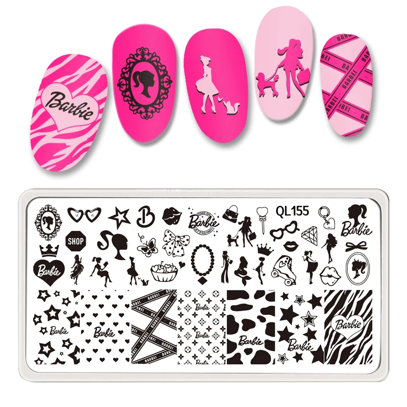 Rose Flower Nail Art Stamping Template Image Plate Flore Nail stamp Manicure  Chain Bra Printable Art Practice Sexy Nail Designs 3