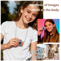 Retro Style Mini CCD Camera with 180° Flip Screen Neck Strap Design Portable Sports Camera for Kid Outdoor Travel Photography - Image 5