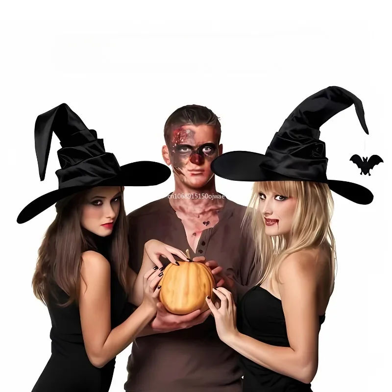 Halloween Witch Hat Wide Brimmed Reusable