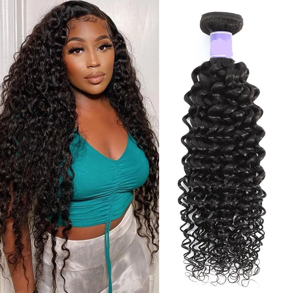 1 Bundles Human Hair Natural Black Deep Wave Bundles Brazilian Virgin Remy Single Bundle Deep Wave Bundle
