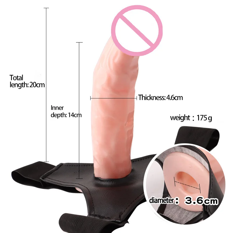 Men Strap On Dildo Panties Wearable Hollow Penis Lengthen Sleeve Strapon Dildo Pants Harness Belt for Man Sex Toys For Woman Gay