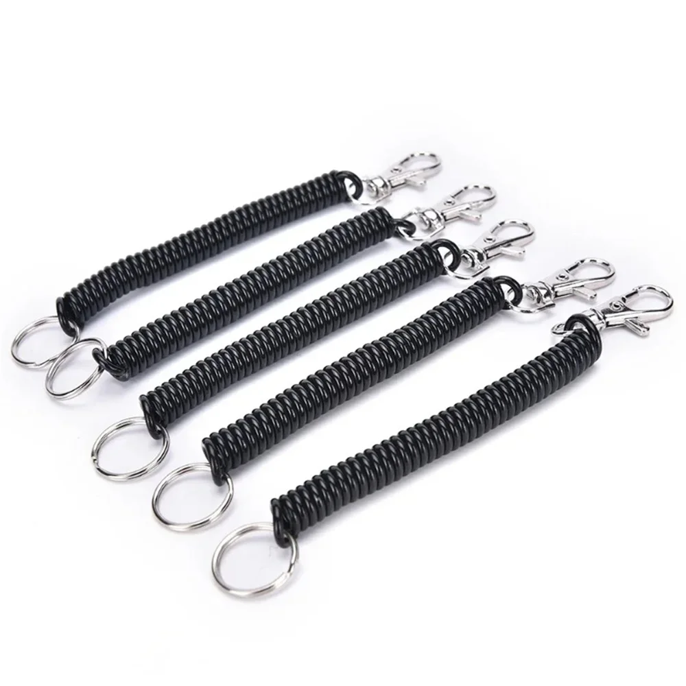 2 Stück/Set Bunte Schwarze Ausziehbare Spiralförmige Spannkette Schlüsselanhänger Schmuck Geschenke