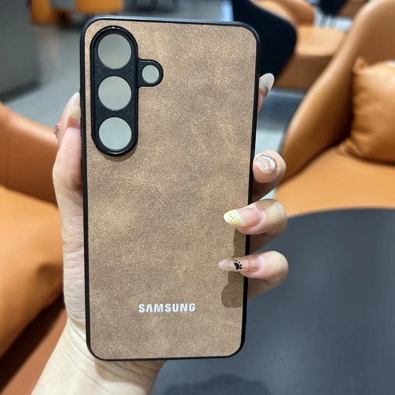 Luxury Sheepskin Leather Phone Case Samsung Galaxy S26 S25 S24
