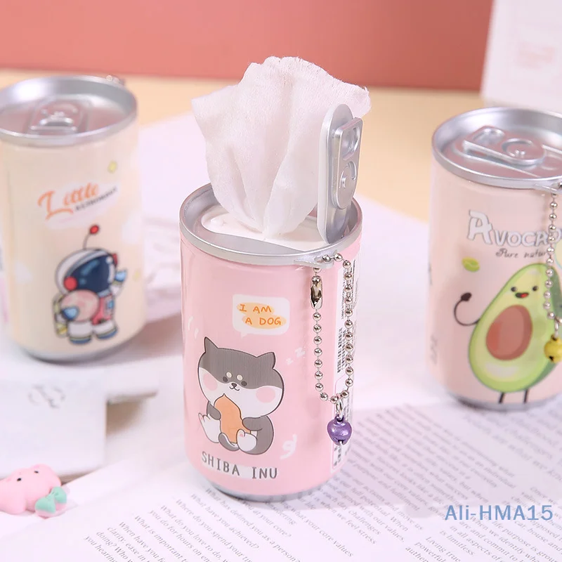 

Canned Wet Wipes Portable Children Barreled Cans 30 Sheets Cleaning Cloths Creative Cartoon Chain Cute Small Bell