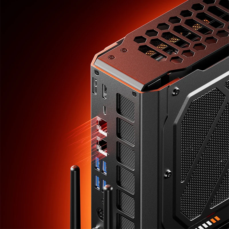 데스크탑 게이밍 PC 고급형 미니 PC(전용 그래픽 카드, 인텔 코어 i7-7940HX 및 AMD 라데온 RX 7600 XT 그래픽 카드 탑재) - AA 게임 플레이 가능