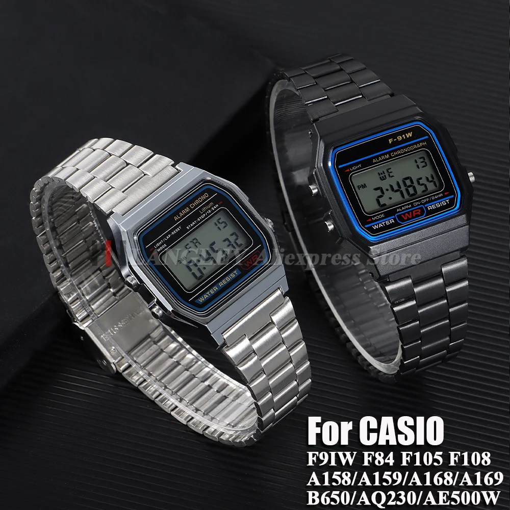 Elegant Stainless Steel Watch Strap - Classic Small Square Bracelet