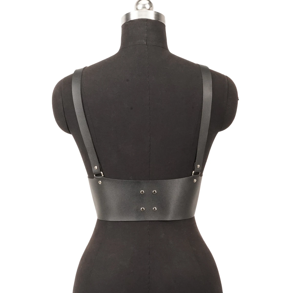Cintura In Pelle PU Punk Donna, Regolabile, Nero, Stile Gotico, Accessorio Moda Per Vita 60-90 Cm