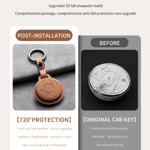 Leather Car Smart Key Case Cover for NETA V Nezha U Nezha NO1 NETA V Auto Key Fob Shell Holder Keychain Accessories key case key case cover car key shell remote control case cover