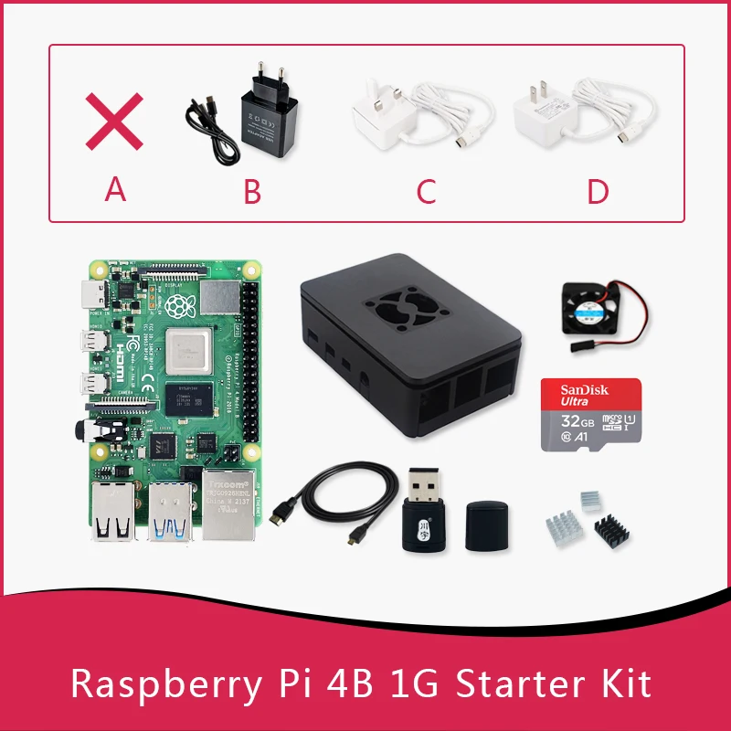 Kit Raspberry pi 4 2 go/4 go/8 go Raspberry Pi 4 modèle B PI 4B: +